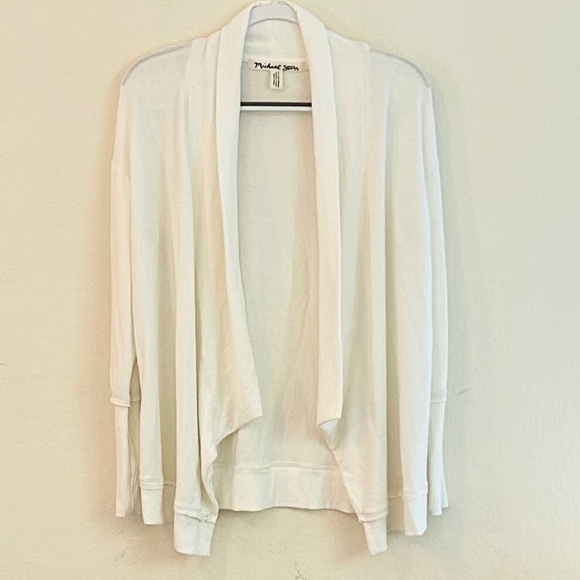Michael Stars Cream Madison Brushed Jersey Size XS Open Cardigan - Picture 2 of 6